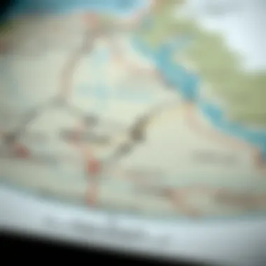 Map of Dubai to Abu Dhabi Route Map highlighting the route connecting Dubai and Abu Dhabi