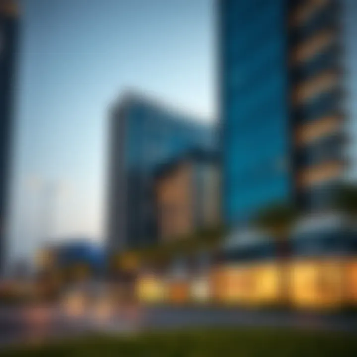 Business Facilities in Dubai Investment Park Modern office buildings within Dubai Investment Park emphasizing business opportunities