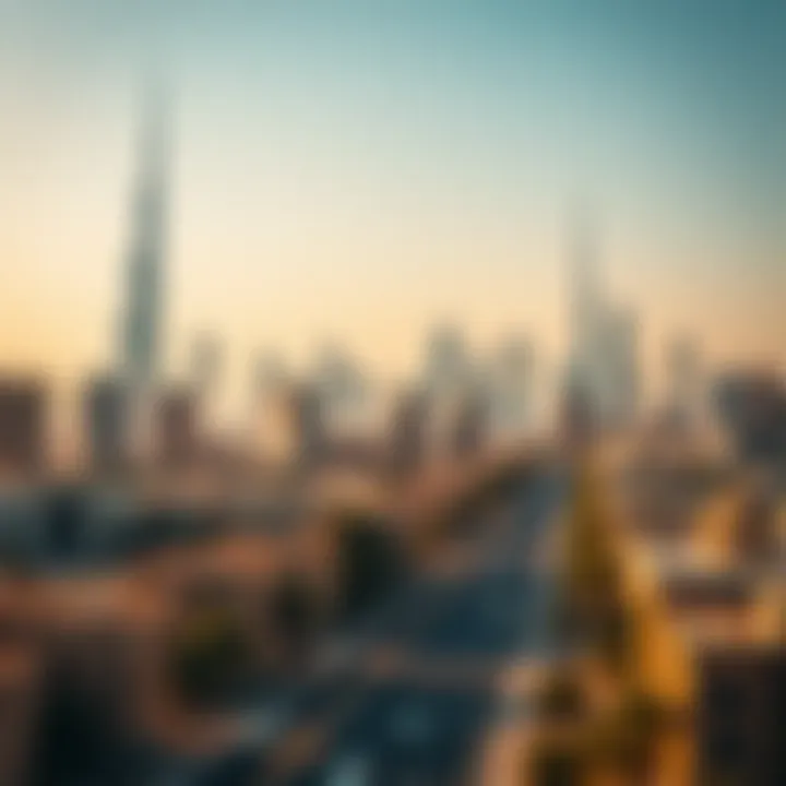 Dubai skyline with real estate developments