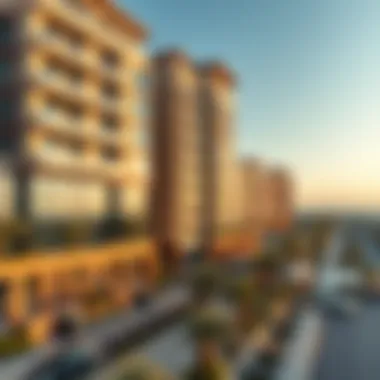 Aerial view of the Eden House community in Dubai