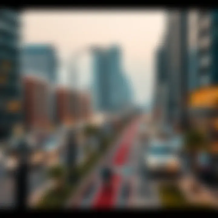 A bustling urban area showcasing real estate development