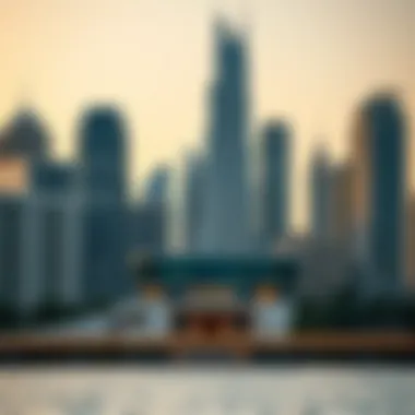 Dubai skyline with real estate buildings