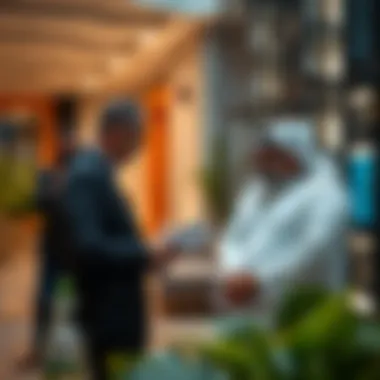 Tenant and landlord discussing lease terms