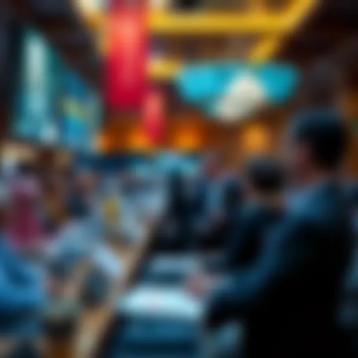 Dynamic auction environment showcasing vibrant bidding