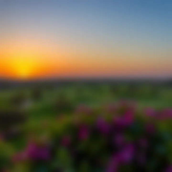 Breathtaking sunset over the golf course providing a serene atmosphere