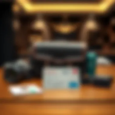 An Emirates ID card displayed with travel essentials on a wooden table