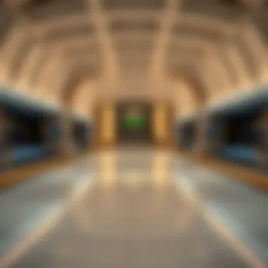 Interior view of the station highlighting its spacious concourse and facilities