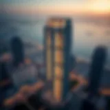 Aerial view of Escape Tower highlighting its architectural elegance