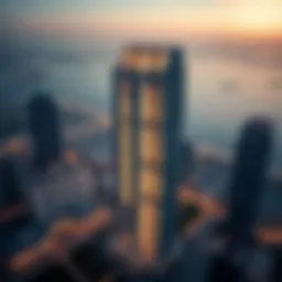 Aerial view of Escape Tower highlighting its architectural elegance