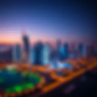 Vibrant Skyline of Business Bay Panoramic view of Business Bay showcasing the vibrant skyline