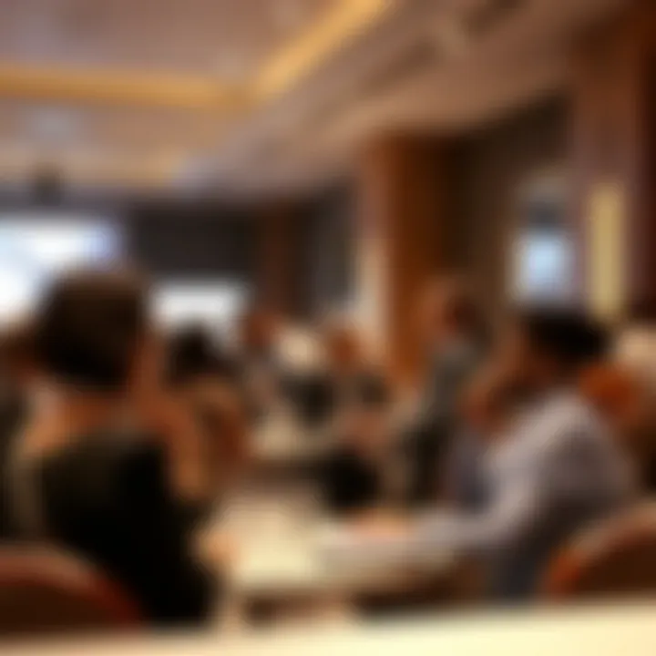 Networking Opportunities in the Real Estate Sector A networking event with professionals engaging in discussion