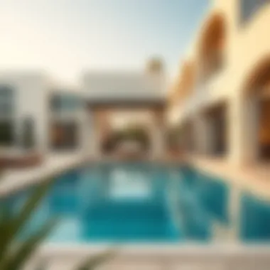 Serene Outdoor Space of a Villa Serene outdoor space of a villa featuring an inviting pool