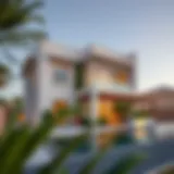 Luxurious villa exterior showcasing modern architecture