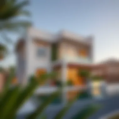 Luxurious villa exterior showcasing modern architecture