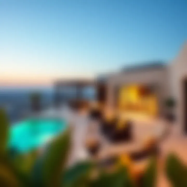 Scenic view from a villa with a focus on outdoor living space