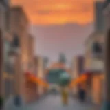 A stunning view of Al Falaj showcasing its unique architecture and vibrant streets.