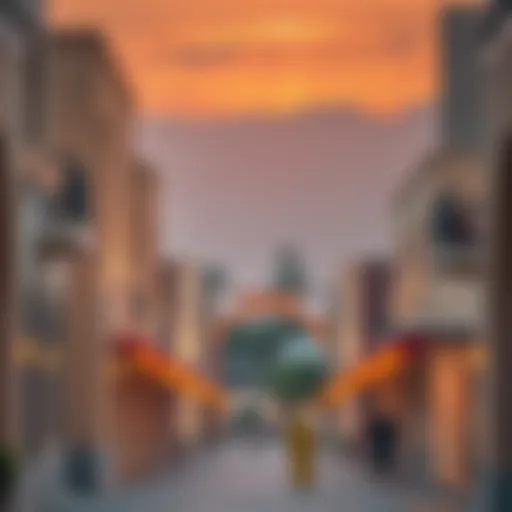 A stunning view of Al Falaj showcasing its unique architecture and vibrant streets.