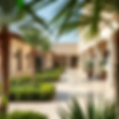 The serene community areas designed for relaxation within Al Jurf Garden