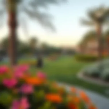 Green parks in Al Quoz providing recreational areas for residents