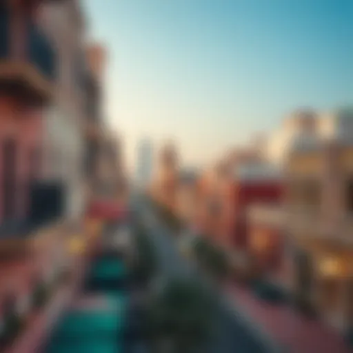 Aerial view of Al Raffa Street showcasing its vibrant architecture