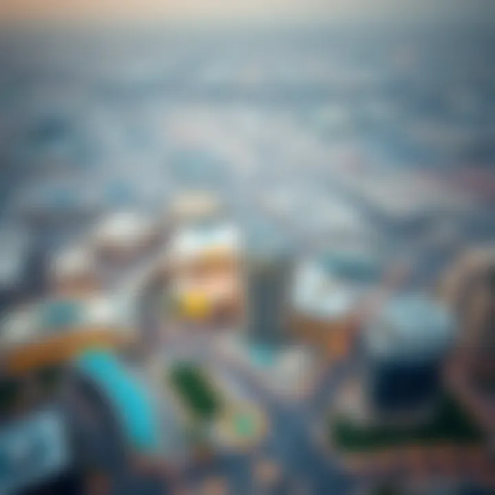 Aerial view of الواحة سنتر and surrounding developments