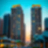 Vibrant skyline of Deira showcasing modern apartment buildings