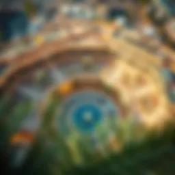 Aerial view of Arabian Center Mall showcasing its architectural design