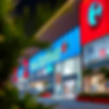 Carrefour shopping center exterior showcasing vibrant energy