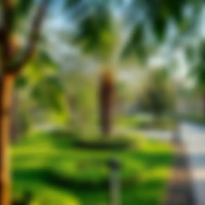 Community park in Arabian Ranches 2 with lush greenery