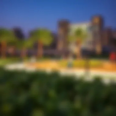 A vibrant community park in the heart of Arjan with families enjoying outdoor activities