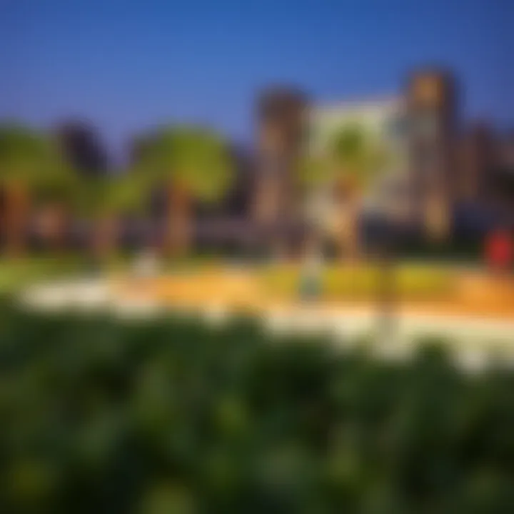 A vibrant community park in the heart of Arjan with families enjoying outdoor activities