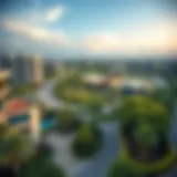 Panoramic View of Arjan A panoramic view of Arjan showcasing modern residential buildings and lush green spaces