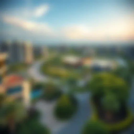 Panoramic View of Arjan A panoramic view of Arjan showcasing modern residential buildings and lush green spaces