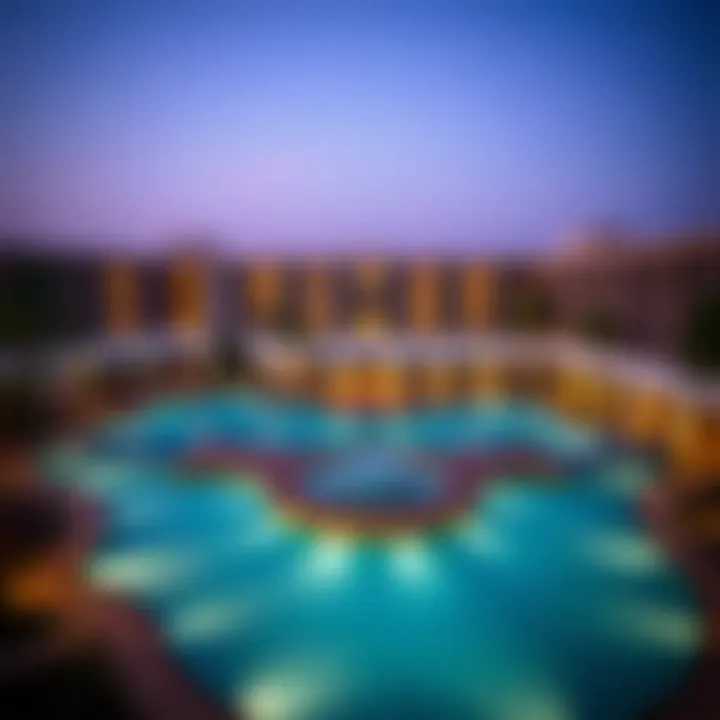 Panoramic view of the Barceló Hotel Dubai's pool area