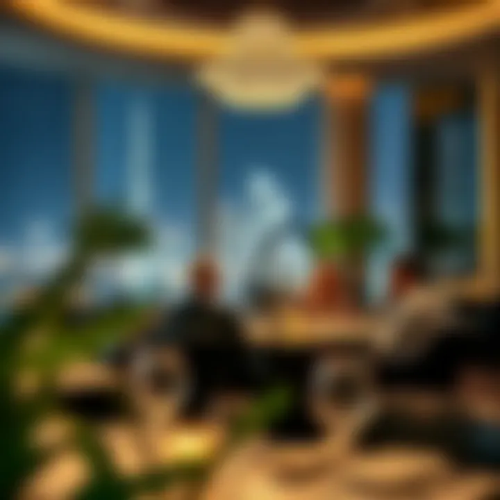 Exquisite Dining Experience at برج العرب مطعم Guests enjoying an exquisite dining experience at برج العرب مطعم