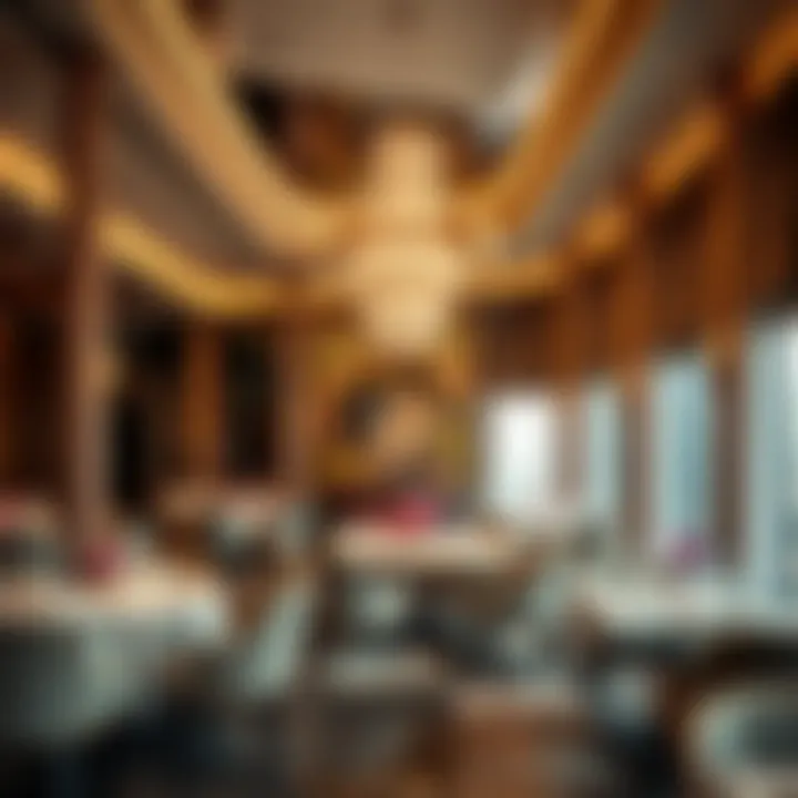 Luxurious Interior of برج العرب مطعم Elegant dining setting inside برج العرب مطعم with luxurious decor