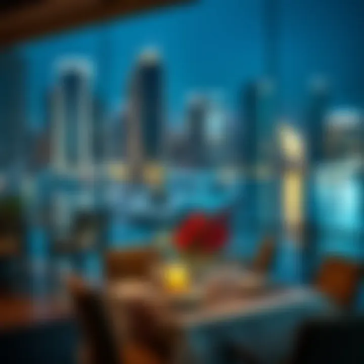 Elegant dining setup overlooking the waterfront