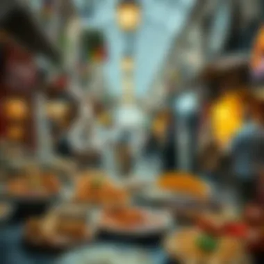 An inviting culinary spread featuring traditional dishes and local delicacies