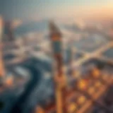 Aerial view of دوار الغيل showcasing its strategic location