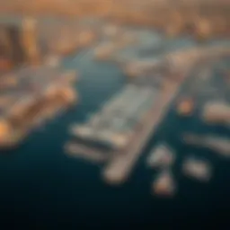 Aerial view of Dubai Creek Harbor showcasing its expansive waterfront
