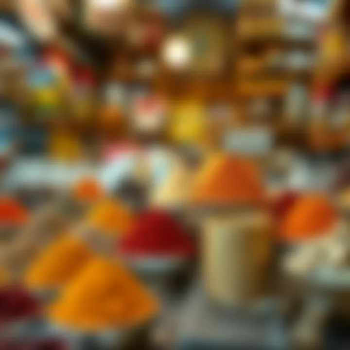 A variety of spices in a shop at Meena Bazaar