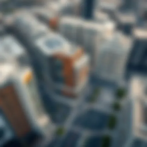 Aerial view of Electra Street showcasing its modern architecture and urban layout