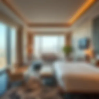 Well-designed suite featuring elegant furnishings and stunning views