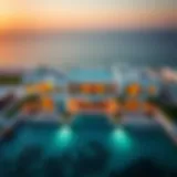 Aerial view of Ellington Beach House showcasing its stunning architecture