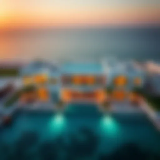 Aerial view of Ellington Beach House showcasing its stunning architecture