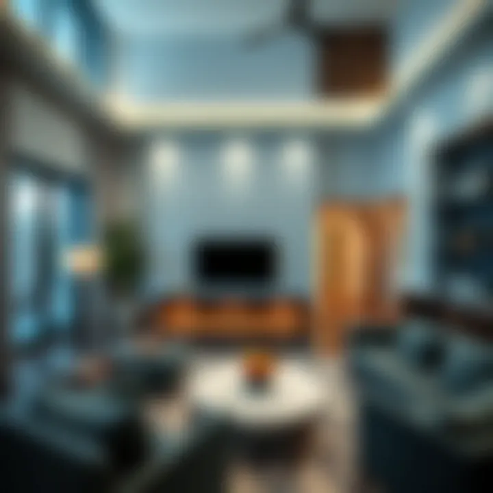 Modern living room interior of a residence in Ellington Beach House