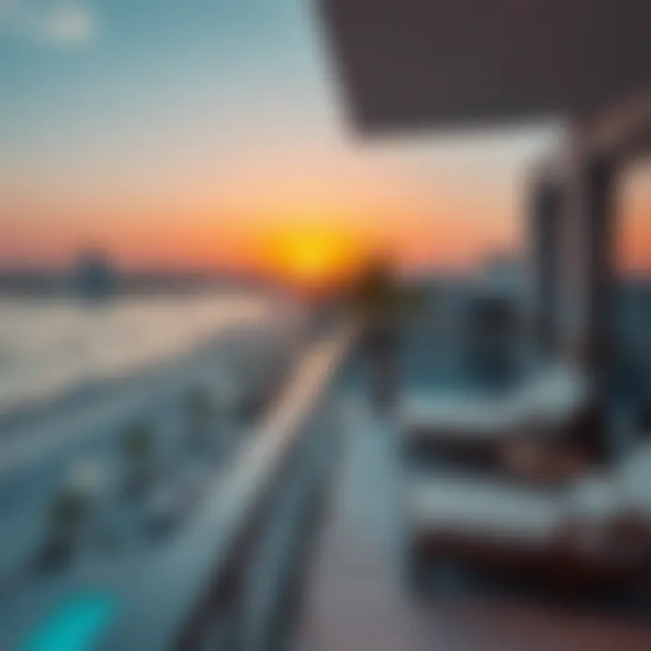 Beautiful sunset view from the balcony of Ellington Beach House