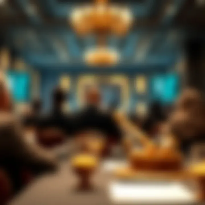 Auction Event Dynamics at Emarat Auctions Inside view of an auction event with bidders and auctioneer