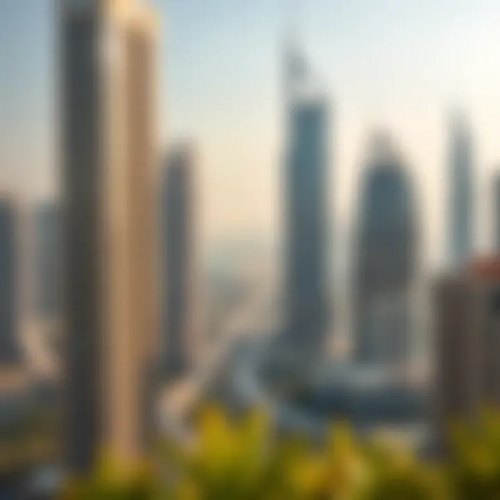 Hoor 18 in the Dubai Skyline Panoramic view of Dubai with Hoor 18 prominently featured