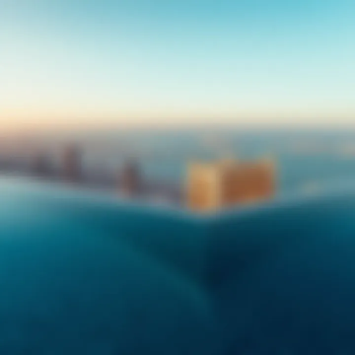 Infinity pool overlooking the Dubai coastline